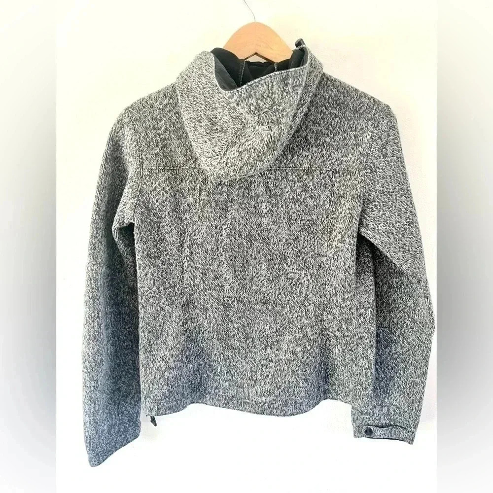 66 Degrees North Vindur Grey Knit Wool Blend Hooded Jacket Size Small - Picture 7 of 11
